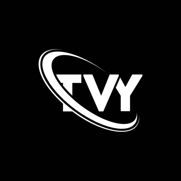 Tvy Logo Televisiebrief Ontwerp Van Het Logo Van Tvy Initialen — Stockvector
