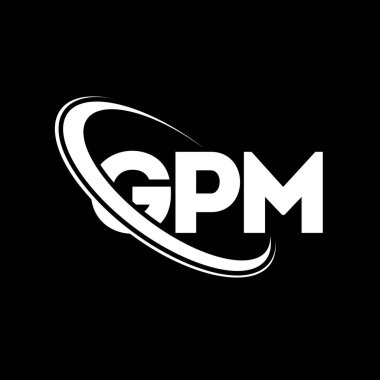 GPM logosu. GPM mektubu. GPM harfi logo tasarımı. Çember ve büyük harfli monogram logosuna bağlı ilk GPM logosu. Teknoloji, iş ve emlak markası için GPM tipografisi.