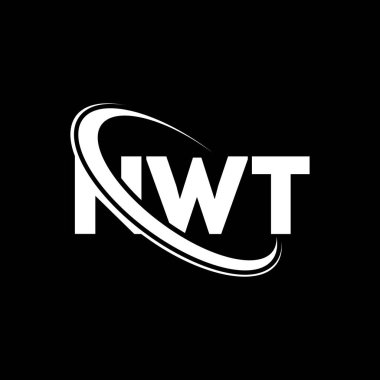 NWT logosu. NWT mektubu. NWT harf logosu tasarımı. Çember ve büyük harfli monogram logosuna bağlı NWT logosu. Teknoloji, iş ve emlak markası için NWT tipografisi.