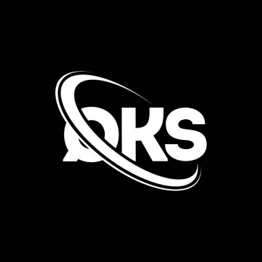 QKS logosu. QKS harfi. QKS harf logosu tasarımı. Çember ve büyük harfli monogram logosuna bağlı QKS logosu. Teknoloji, iş ve emlak markası için QKS tipografisi.