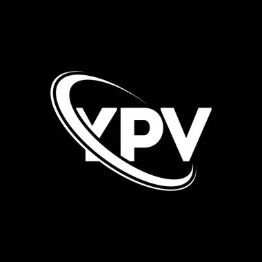 YPV logosu. YPV harfi. YPV harf logosu tasarımı. Çember ve büyük harfli monogram logosuyla birleştirilmiş YPV logosu. Teknoloji, iş ve emlak markası için YPV tipografisi.