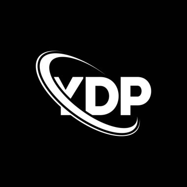 YDP logosu. YDP mektubu. YDP harf logosu tasarımı. Çember ve büyük harfli monogram logosuna bağlı YDP logosu. Teknoloji, iş ve emlak markası için YDP tipografisi.