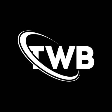 TWB logosu. TWB mektubu. TWB harfli logo tasarımı. Çember ve büyük harfli monogram logosuna bağlı TWB logosu. Teknoloji, iş ve emlak markası için TWB tipografisi.