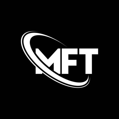 MFT logosu. MFT mektubu. MFT harf logosu tasarımı. Çember ve büyük harfli monogram logosuna bağlı baş harfler. Teknoloji, iş ve emlak markası için MFT tipografisi.