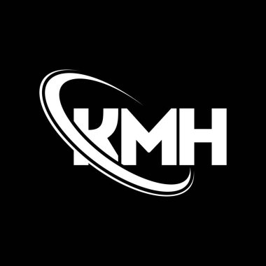 KMH logosu. KMH mektubu. KMH harf logosu tasarımı. Çember ve büyük harfli monogram logosuna bağlı baş harfler KMH logosu. Teknoloji, iş ve emlak markası için KMH tipografisi.