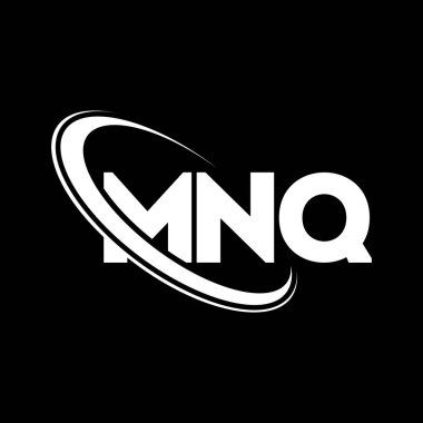 MNQ logosu. MNQ harfi. MNQ harfi logo tasarımı. Çember ve büyük harfli monogram logosuna bağlı baş harfler. Teknoloji, iş ve emlak markası için MNQ tipografisi.