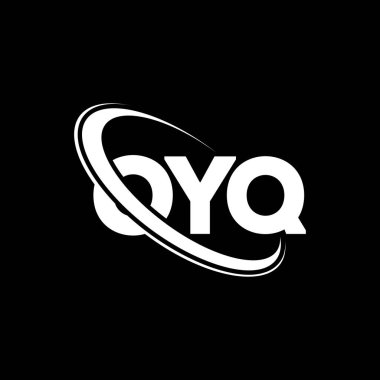 OYQ logosu. OYQ mektubu. OYQ harf logosu tasarımı. Çember ve büyük harfli monogram logosuna bağlı baş harfler. Teknoloji, iş ve emlak markası için OYQ tipografisi.