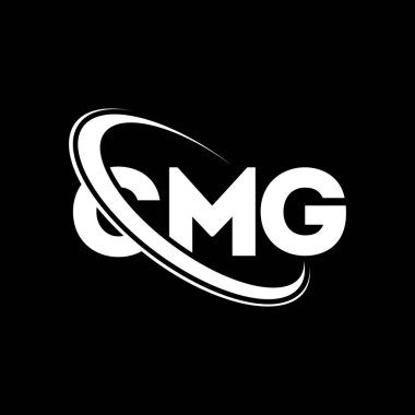 CMG logosu. CMG mektubu. CMG harf logosu tasarımı. Çember ve büyük harfli monogram logosuyla birleştirilmiş CMG logosu. Teknoloji, iş ve emlak markası için CMG tipografisi.