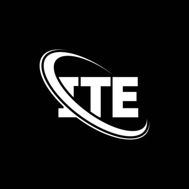 ITE logosu. Mektup. ITE mektup logosu tasarımı. Çember ve büyük harfli monogram logosuna bağlı ilk ITE logosu. Teknoloji, iş ve emlak markası için ITE tipografisi.