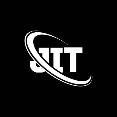 JIT logosu. JIT mektubu. JIT mektup logosu tasarımı. Çember ve büyük harfli monogram logosuna bağlı JIT logosu. Teknoloji, iş ve emlak markası için JIT tipografisi.