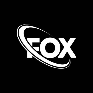 FOX logosu. FOX harfi. FOX harfli logo tasarımı. Çember ve büyük harfli monogram logosuna bağlı FOX logosunun baş harfleri. Teknoloji, iş ve emlak markası için FOX tipografisi.