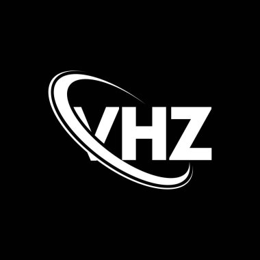 VHZ logosu. VHZ harfi. VHZ harf logosu tasarımı. Çember ve büyük harfli monogram logosuna bağlı baş harfler VHZ logosu. Teknoloji, iş ve emlak markası için VHZ tipografisi.