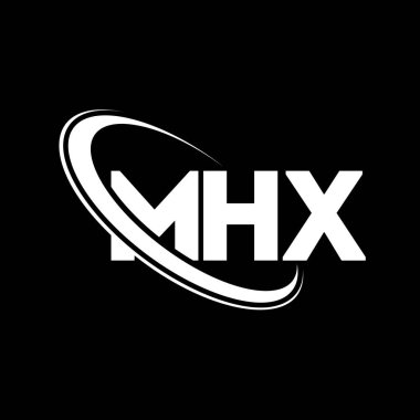 MHX logosu. MHX harfi. MHX harfli logo tasarımı. Çember ve büyük harfli monogram logosuna bağlı baş harfler. Teknoloji, iş ve emlak markası için MHX tipografisi.