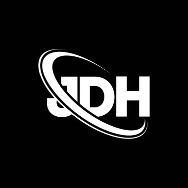 JDH logosu. JDH mektubu. JDH mektup logosu tasarımı. Çember ve büyük harfli monogram logosuna bağlı baş harfler JDH logosu. Teknoloji, iş ve emlak markası için JDH tipografisi.