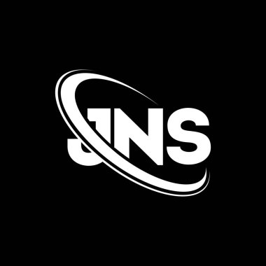 JNS logosu. JNS mektubu. JNS mektup logosu tasarımı. Çember ve büyük harfli monogram logosuna bağlı JNS logosu. Teknoloji, iş ve emlak markası için JNS tipografisi.