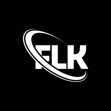 FLK logosu. FLK mektubu. FLK mektup logosu tasarımı. Çember ve büyük harfli monogram logosuna bağlı FLK logosu. Teknoloji, iş ve emlak markası için FLK tipografisi.