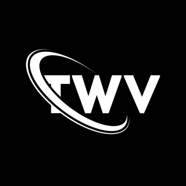 TWV logosu. TWV mektubu. TWV harf logosu tasarımı. Çember ve büyük harfli monogram logosuna bağlı TWV logosu. Teknoloji, iş ve emlak markası için TWV tipografisi.