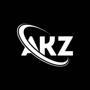 AKZ logosu. Namı diğer mektup. AKZ harf logosu tasarımı. Çember ve büyük harfli monogram logosuyla birleştirilmiş AKZ logosu. AKZ teknoloji, iş ve emlak markası tipografisi.