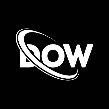 Dow logosu. Dow mektubu. DOW harfli logo tasarımı. Çember ve büyük harfli monogram logosuyla birleştirilmiş DOW logosu. Teknoloji, iş ve emlak markası için DOW tipografisi.