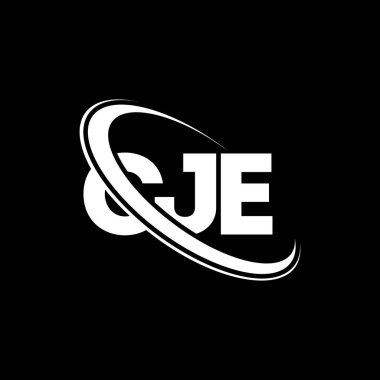 CJE logosu. CJE mektubu. CJE harf logosu tasarımı. Çember ve büyük harfli monogram logosuyla birleştirilmiş CJE logosu. Teknoloji, iş ve emlak markası için CJE tipografisi.