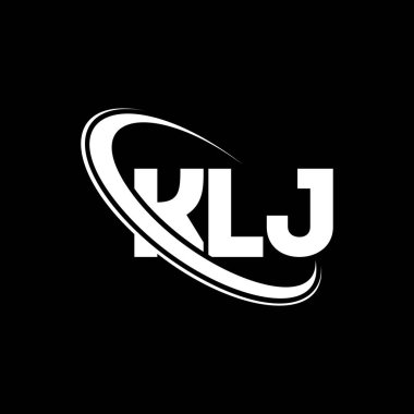 KLJ logosu. KLJ mektubu. KLJ harf logosu tasarımı. Çember ve büyük harfli monogram logosuna bağlı baş harfler KLJ logosu. Teknoloji, iş ve emlak markası için KLJ tipografisi.