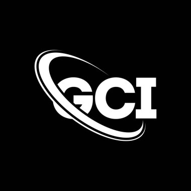 GCI logosu. GCI mektubu. GCI harf logosu tasarımı. Çember ve büyük harfli monogram logosuyla birleştirilmiş GCI logosu. Teknoloji, iş ve emlak markası için GCI tipografisi.