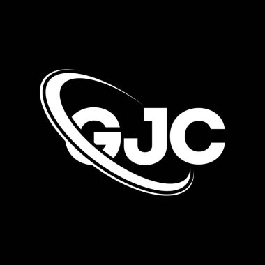 GJC logosu. GJC mektubu. GJC mektup logosu tasarımı. Çember ve büyük harfli monogram logosuyla birleştirilmiş GJC logosu. Teknoloji, iş ve emlak markası için GJC tipografisi.