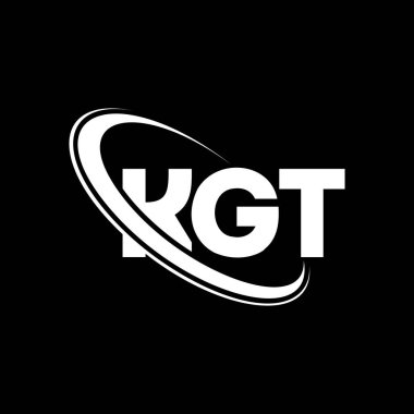 KGT logosu. KGT mektubu. KGT harf logosu tasarımı. Çember ve büyük harfli monogram logosuyla birleştirilmiş KGT logosu. Teknoloji, iş ve emlak markası için KGT tipografisi.