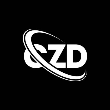 CZD logosu. CZD mektubu. CZD harf logosu tasarımı. Çember ve büyük harfli monogram logosuna bağlı baş harfler. Teknoloji, iş ve emlak markası için CZD tipografisi.