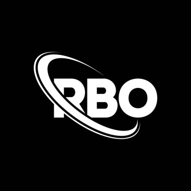 RBO logosu. RBO mektubu. RBO harf logosu tasarımı. Çember ve büyük harfli monogram logosuna bağlı baş harfler RBO logosu. Teknoloji, iş ve emlak markası için RBO tipografisi.