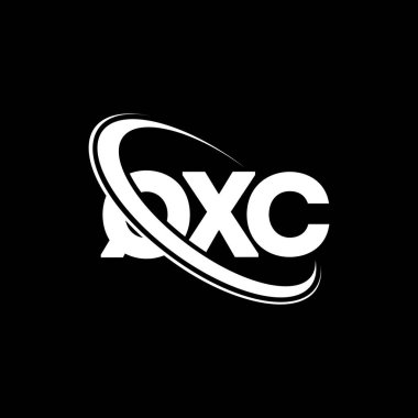 QXC logosu. QXC harfi. QXC harf logosu tasarımı. Çember ve büyük harfli monogram logosuna bağlı QXC logosu. Teknoloji, iş ve emlak markası için QXC tipografisi.
