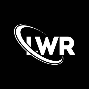 LWR logosu. LWR mektubu. LWR harf logosu tasarımı. Çember ve büyük harfli monogram logosuna bağlı ilk LWR logosu. Teknoloji, iş ve emlak markası için LWR tipografisi.