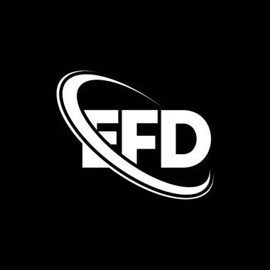 EFD logosu. EFD mektubu. EFD mektup logosu tasarımı. Çember ve büyük harfli monogram logosuna bağlı EFD logosu. Teknoloji, iş ve emlak markası için EFD tipografisi.
