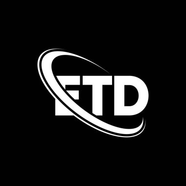 ETD logosu. ETD mektubu. ETD harf logosu tasarımı. Çember ve büyük harfli monogram logosuna bağlı ilk ETD logosu. Teknoloji, iş ve emlak markası için ETD tipografisi.