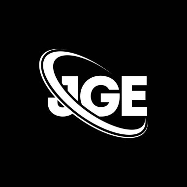 JGE logosu. Jüri mektubu. JGE harf logosu tasarımı. Çember ve büyük harfli monogram logosuna bağlı JGE logosu. Teknoloji, iş ve emlak markası için JGE tipografisi.