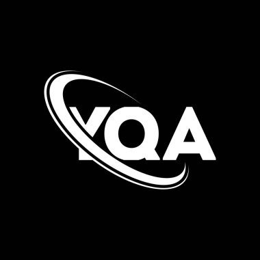 YQA logosu. YQA mektubu. YQA harf logosu tasarımı. Çember ve büyük harfli monogram logosuna bağlı baş harfler YQA logosu. Teknoloji, iş ve gayrimenkul markası için YQA tipografisi.