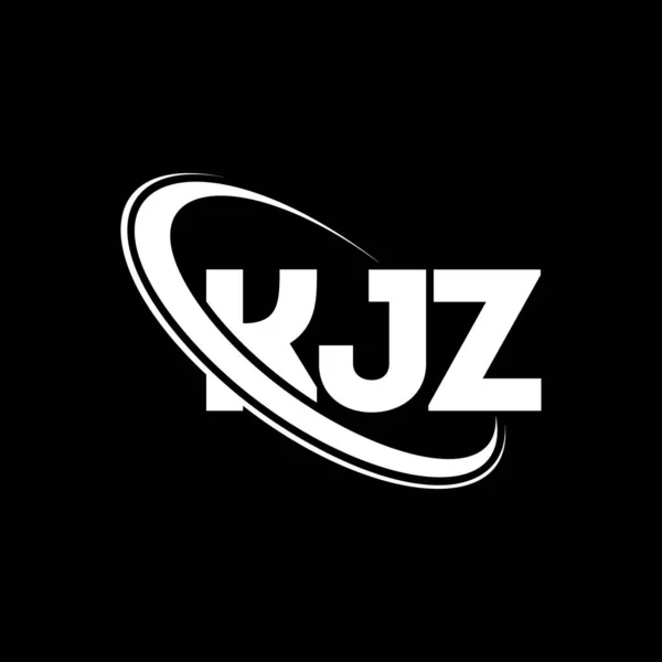 Kjzロゴ Kjzの手紙 Kjzレターロゴデザイン 初期のKjzのロゴは サークルと大文字のモノグラムのロゴとリンクされています ビジネス 不動産ブランドのためのKjzタイポグラフィ — ストックベクタ