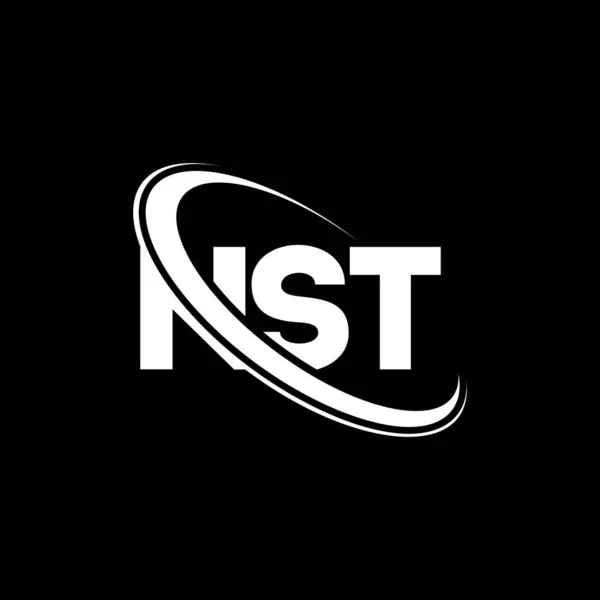 Nst Logosu Nst Mektubu Nst Harf Logosu Tasarımı Çember Büyük — Stok Vektör