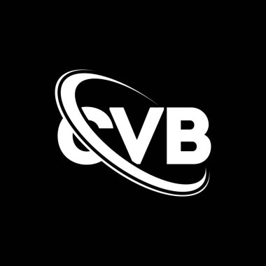 CVB logosu. CVB mektubu. CVB harf logosu tasarımı. Çember ve büyük harfli monogram logosuyla birleştirilmiş CVB logosu. Teknoloji, iş ve emlak markası için CVB tipografisi.