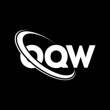 OQW logosu. OQW mektubu. OQW harf logosu tasarımı. Çember ve büyük harfli monogram logosuyla birleştirilmiş OQW logosu. Teknoloji, iş ve emlak markası için OQW tipografisi.