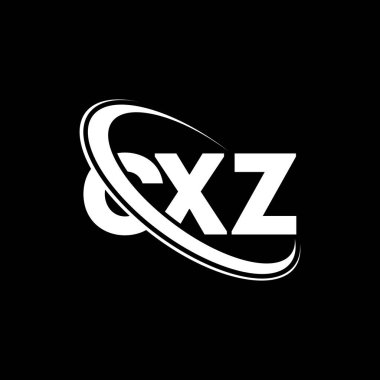 CXZ logosu. CXZ harfi. CXZ harf logosu tasarımı. Çember ve büyük harfli monogram logosuna bağlı baş harfler. Teknoloji, iş ve emlak markası için CXZ tipografisi.