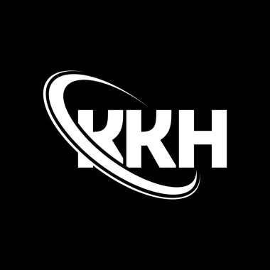 KKH logosu. KKH harfi. KKH harf logosu tasarımı. Çember ve büyük harfli monogram logosuna bağlı KKH logosu. Teknoloji, iş ve emlak markası için KKH tipografisi.