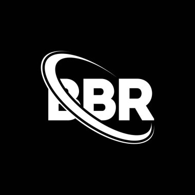 BBR logosu. BBR mektubu. BBR harf logosu tasarımı. Çember ve büyük harfli monogram logosuyla birleştirilmiş BBR logosu. Teknoloji, iş ve emlak markası için BBR tipografisi.
