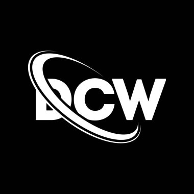 DCW logosu. DCW mektubu. DCW harf logosu tasarımı. Çember ve büyük harfli monogram logosuna bağlı baş harfler. Teknoloji, iş ve emlak markası için DCW tipografisi.
