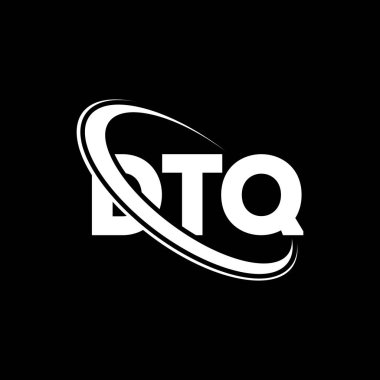 DTQ logosu. DTQ mektubu. DTQ harf logosu tasarımı. Çember ve büyük harfli monogram logosuna bağlı baş harfler. Teknoloji, iş ve emlak markası için DTQ tipografisi.