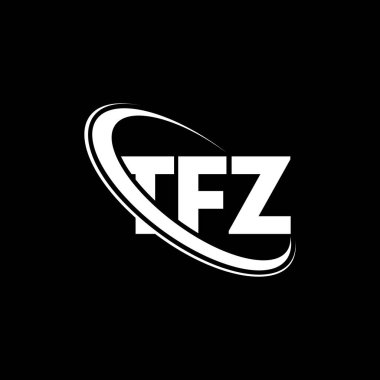 TFZ logosu. TFZ mektubu. TFZ harf logosu tasarımı. Çember ve büyük harfli monogram logosuna bağlı baş harfler TFZ logosu. Teknoloji, iş ve emlak markası için TFZ tipografisi.