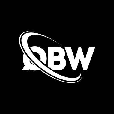 QBW logosu. QBW mektubu. QBW harf logosu tasarımı. Çember ve büyük harfli monogram logosuna bağlı QBW logosu. Teknoloji, iş ve emlak markası için QBW tipografisi.