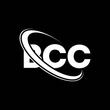 BCC logosu. BCC mektubu. BCC harf logosu tasarımı. Çember ve büyük harfli monogram logosuna bağlı BCC logosu. Teknoloji, iş ve emlak markası için BCC tipografisi.