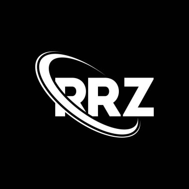 RRRZ logosu. RRRZ harfi. RRZ harfli logo tasarımı. Çember ve büyük harfli monogram logosuna bağlı RRZ logosu. Teknoloji, iş ve emlak markası için RRZ tipografisi.