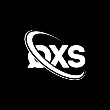 QXS logosu. QXS harfi. QXS harf logosu tasarımı. Çember ve büyük harfli monogram logosuna bağlı QXS logosu. Teknoloji, iş ve emlak markası için QXS tipografisi.